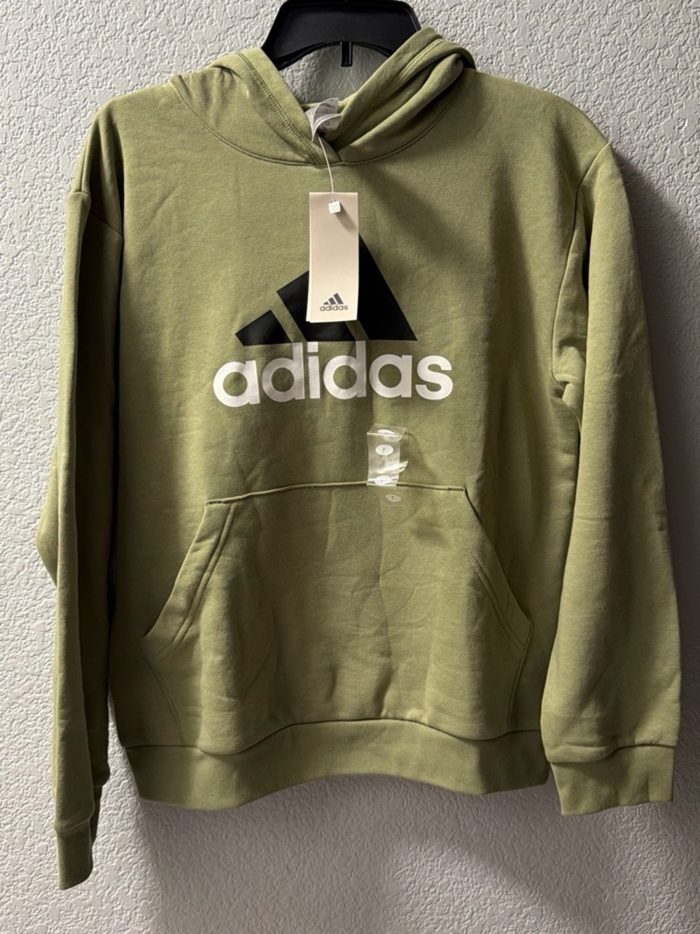 adidas Olive Green Logo Pullover Hoodie